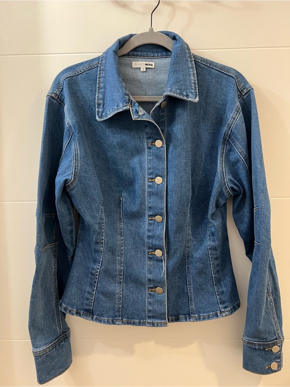 Fashion Nova Medium Blue Denim top.